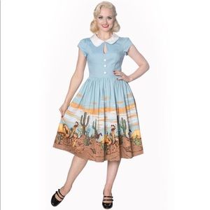 Cow girl print dress